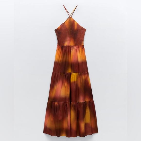 ZARA BLOGGER FAVORITE TIE DYE PRINTED DRESS - Picture 5 of 9
